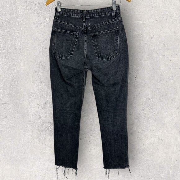 Reformation Julia High Cigarette Jeans Pacific Black Womens Size 25 Denim Raw - Picture 8 of 15